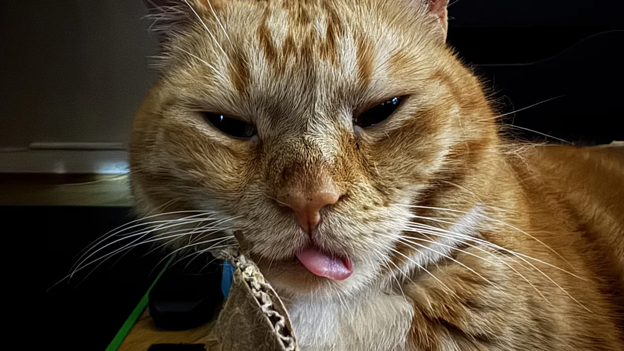 Azlan: The relaxed tongue out.